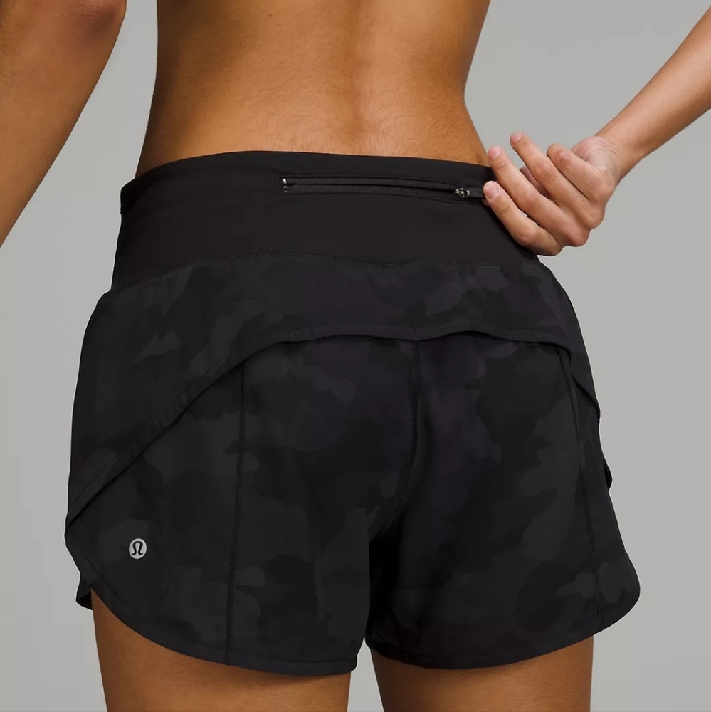 Lululemon Speed Up Mid-Rise Lined Short 4" Heritage Camo